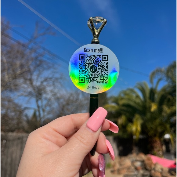 50 -Custom Made Holographic QR Code Stickers 2” - Picture 3 of 4